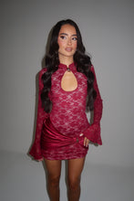 Load image into Gallery viewer, EXCLUSIVE DESIGN: CLEOPATRA LACE DRESS (BURGUNDY)