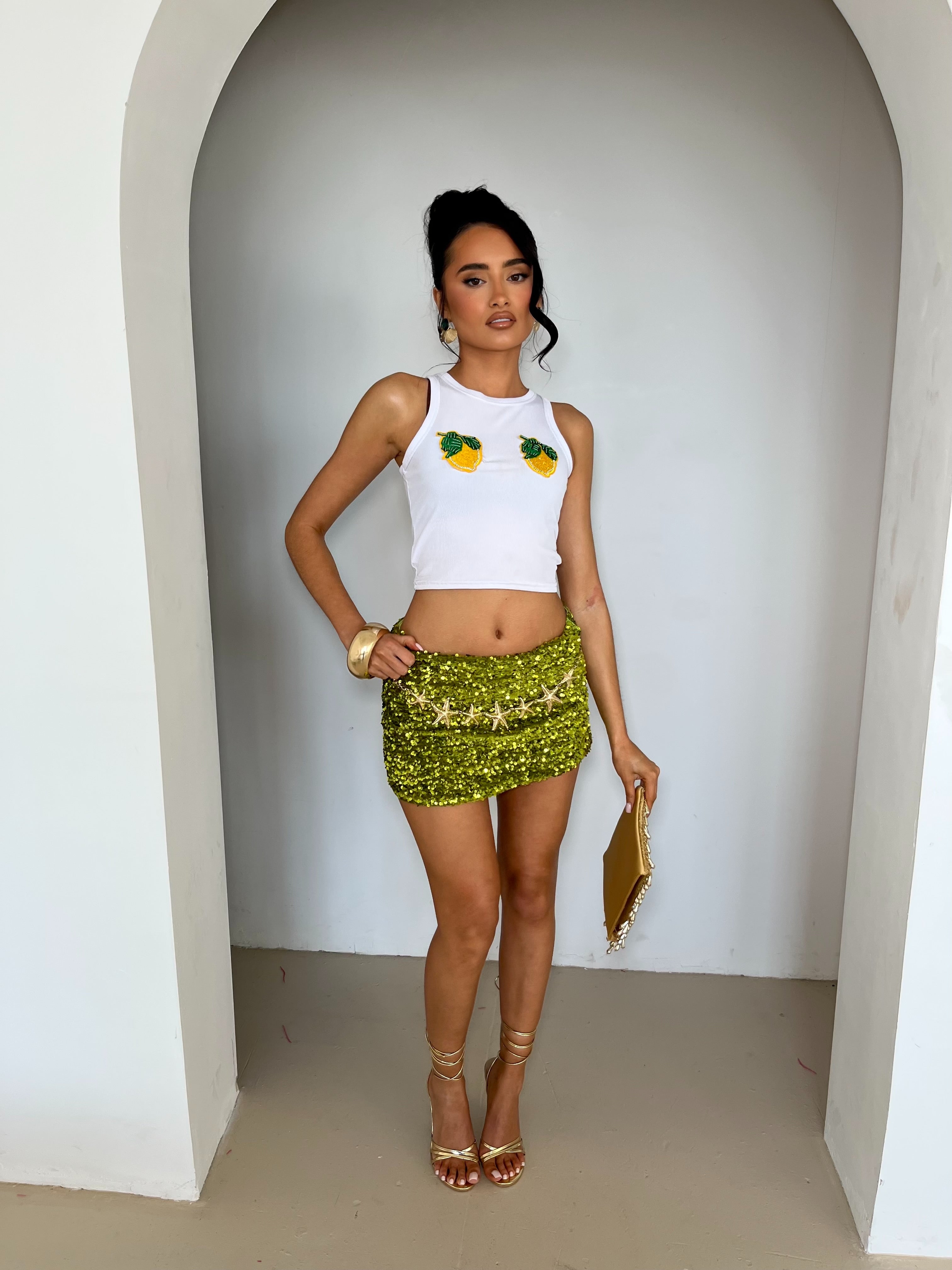 RAYA SEQUIN MINI SKIRT