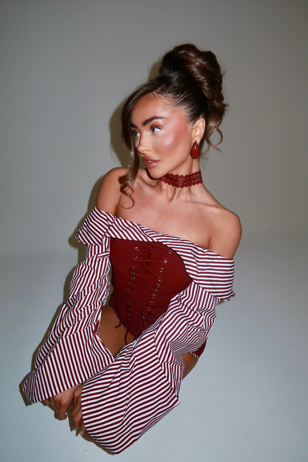 EXCLUSIVE DESIGN: BRIDGET CO-ORD & CHOKER (WINE)