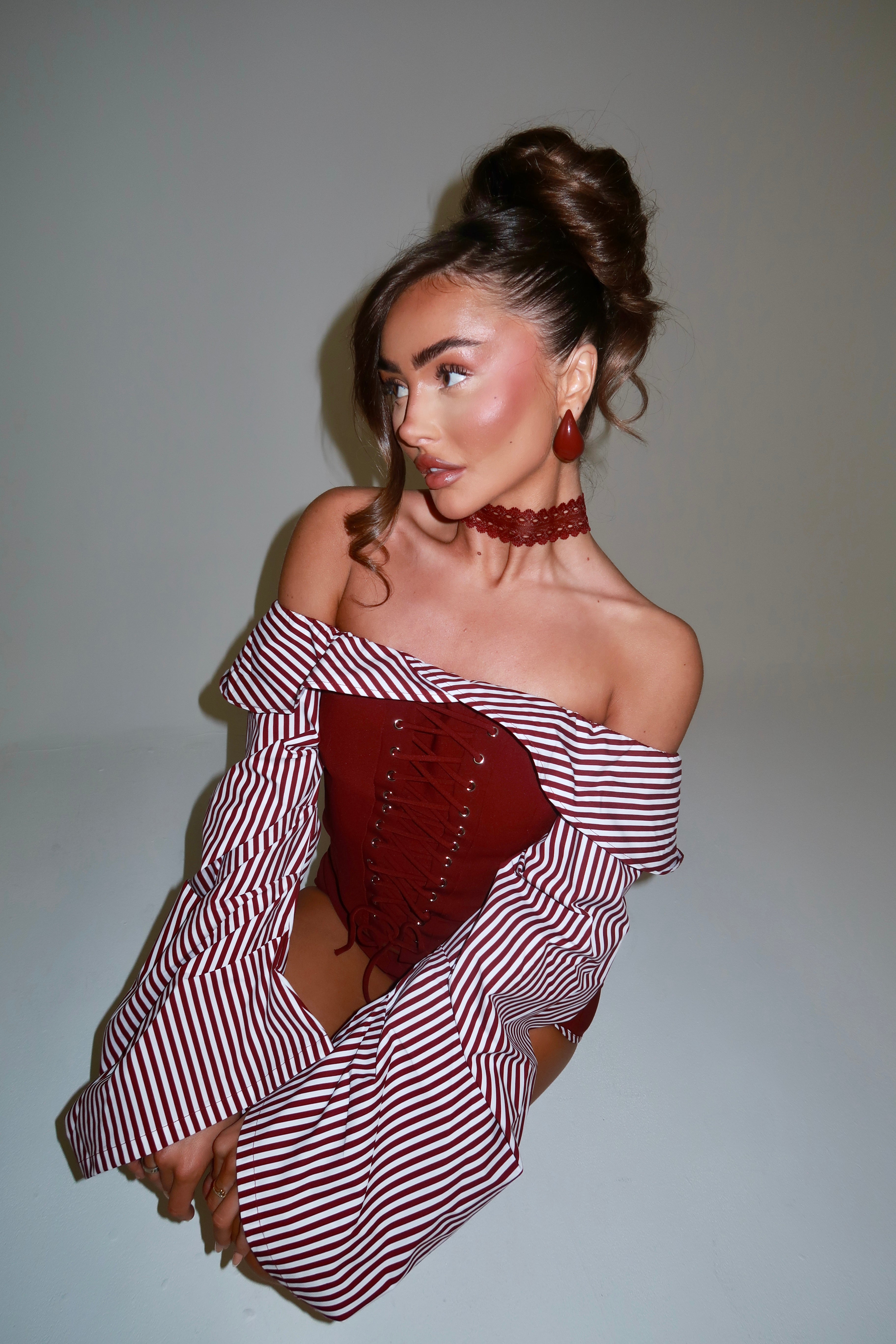 EXCLUSIVE DESIGN: BRIDGET CO-ORD & CHOKER (WINE)