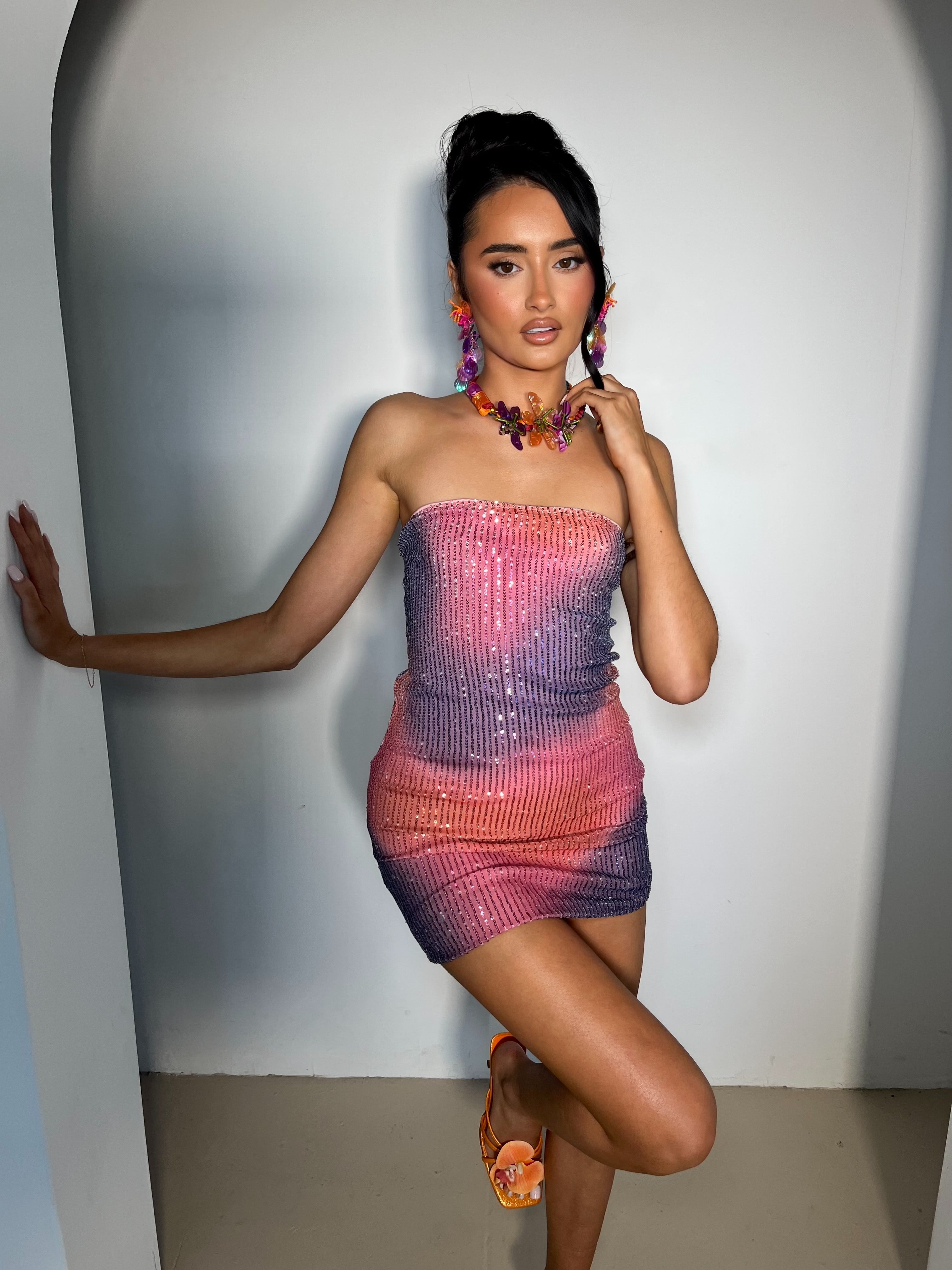 MYSTIE SEQUIN MINI DRESS