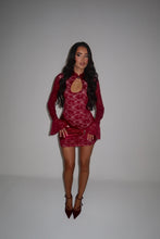 Load image into Gallery viewer, EXCLUSIVE DESIGN: CLEOPATRA LACE DRESS (BURGUNDY)
