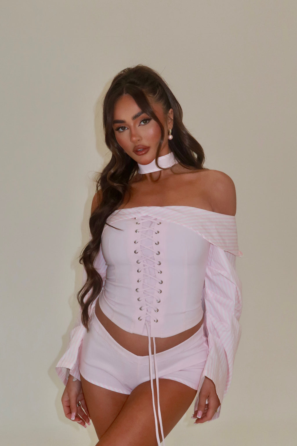 BRIDGET CO-ORD & CHOKER | BABY PINK