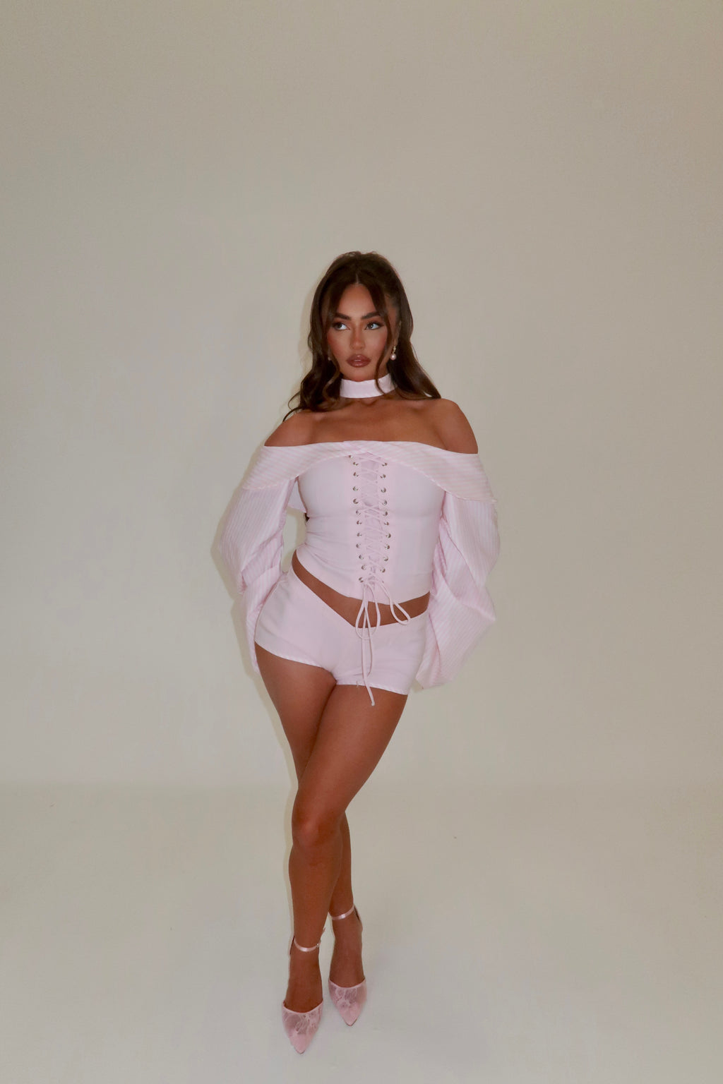 BRIDGET CO-ORD & CHOKER | BABY PINK