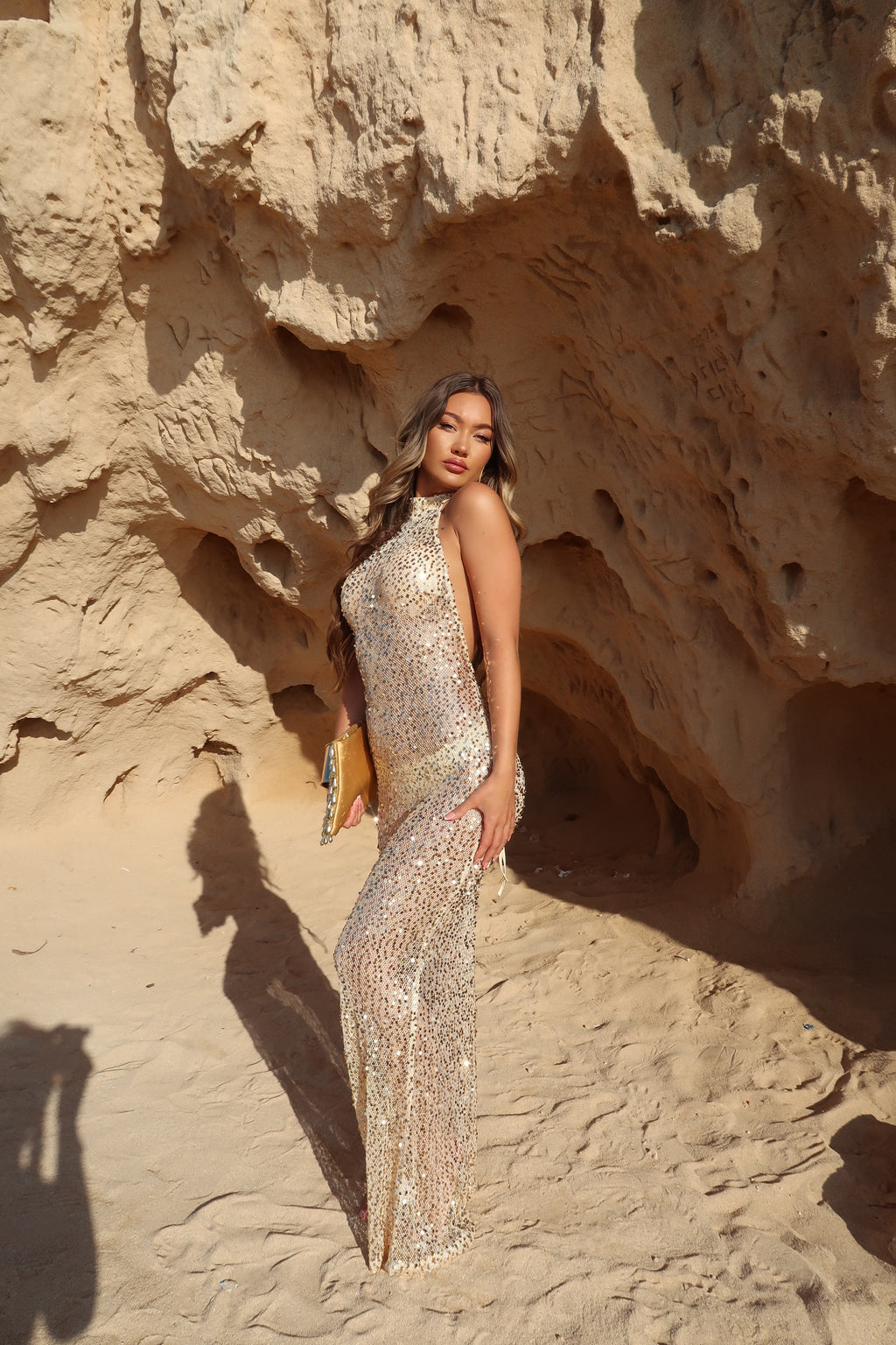 EXCLUSIVE DESIGN: GOLDEN HOUR SEQUIN MAXI DRESS (GOLD)