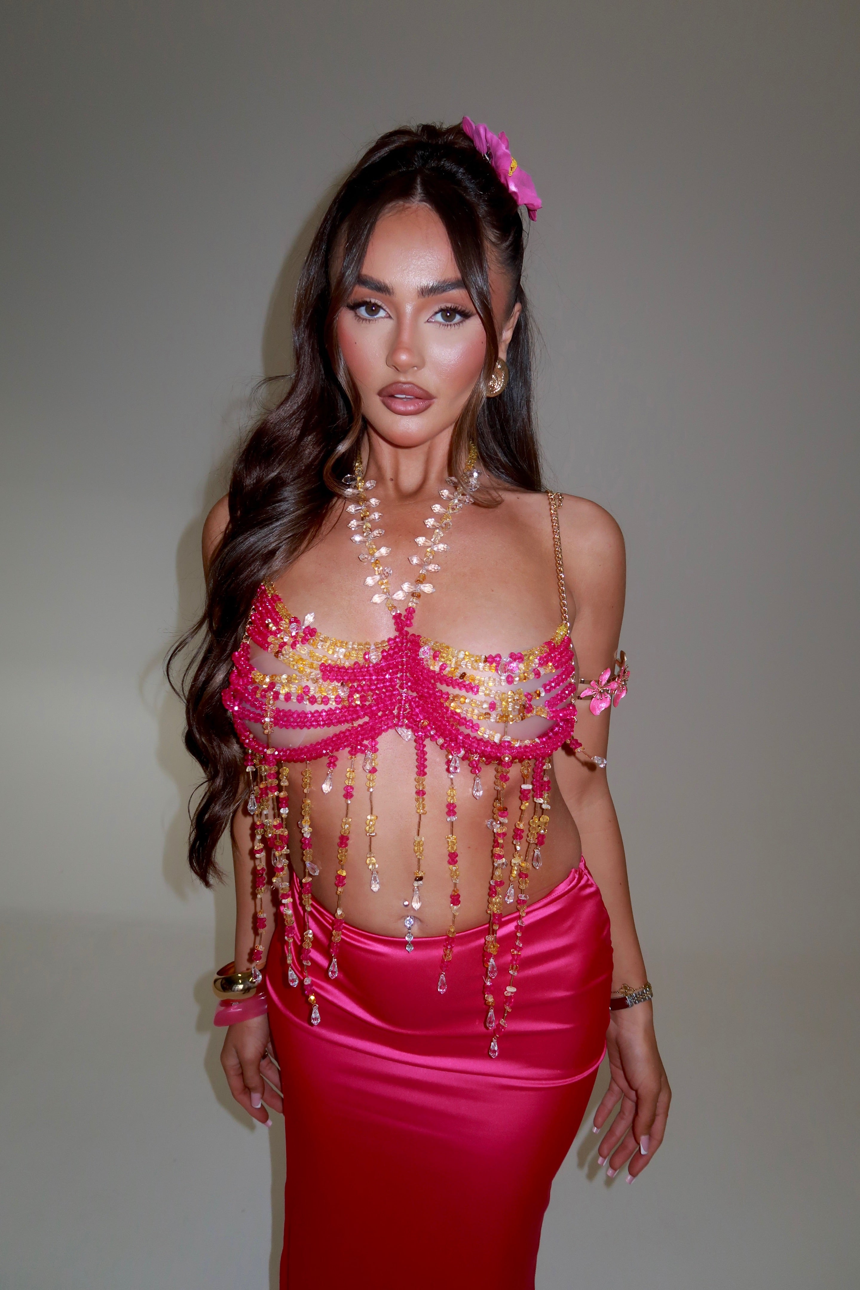 MOANA BEADED HALTER NECK CROP TOP