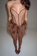 Load image into Gallery viewer, NOVA OSTRICH FEATHER SKIRT | CHOCOLATE
