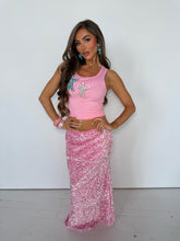 Load image into Gallery viewer, CANDY CANE SEQUIN MAXI SKIRT
