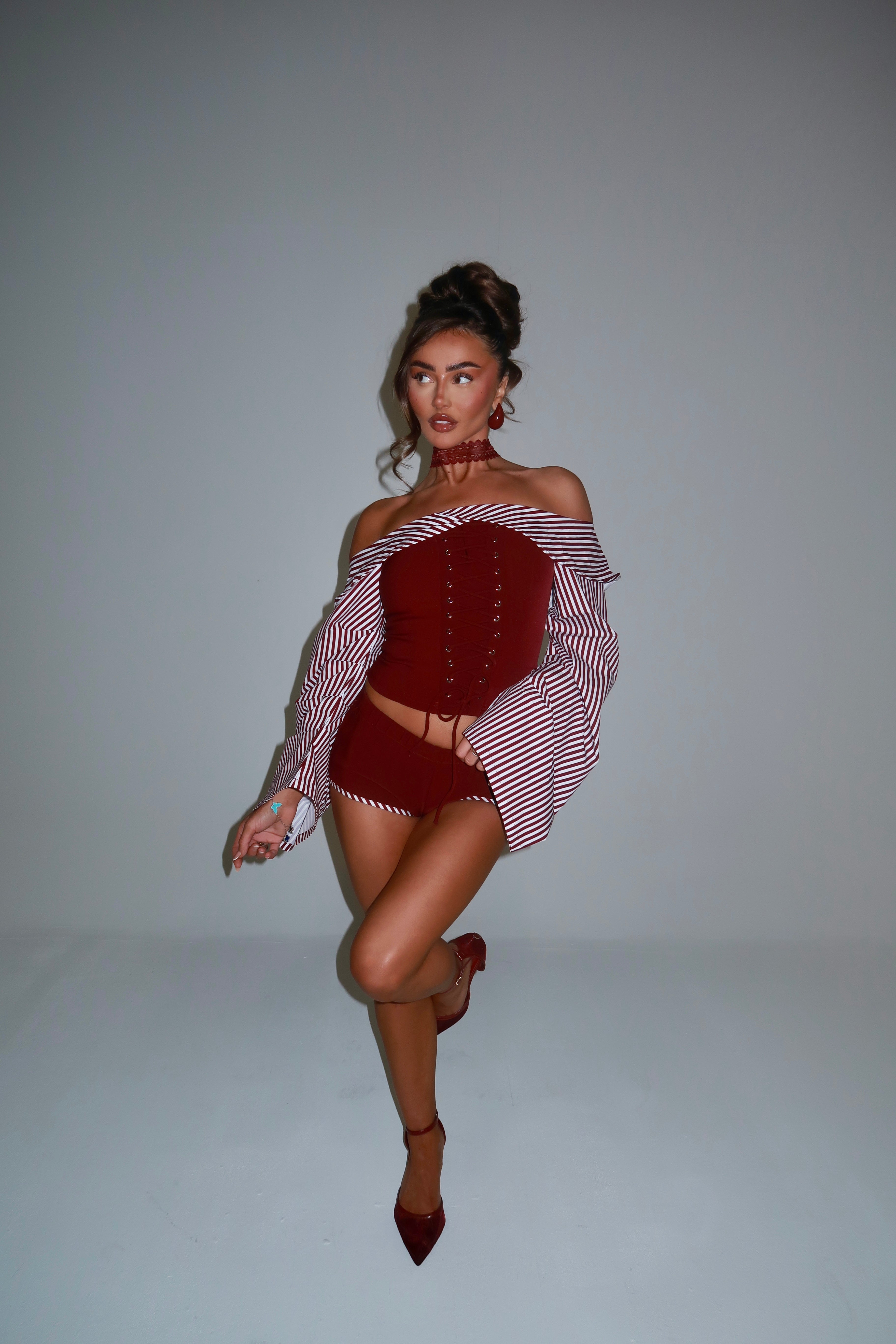 EXCLUSIVE DESIGN: BRIDGET CO-ORD & CHOKER (WINE)