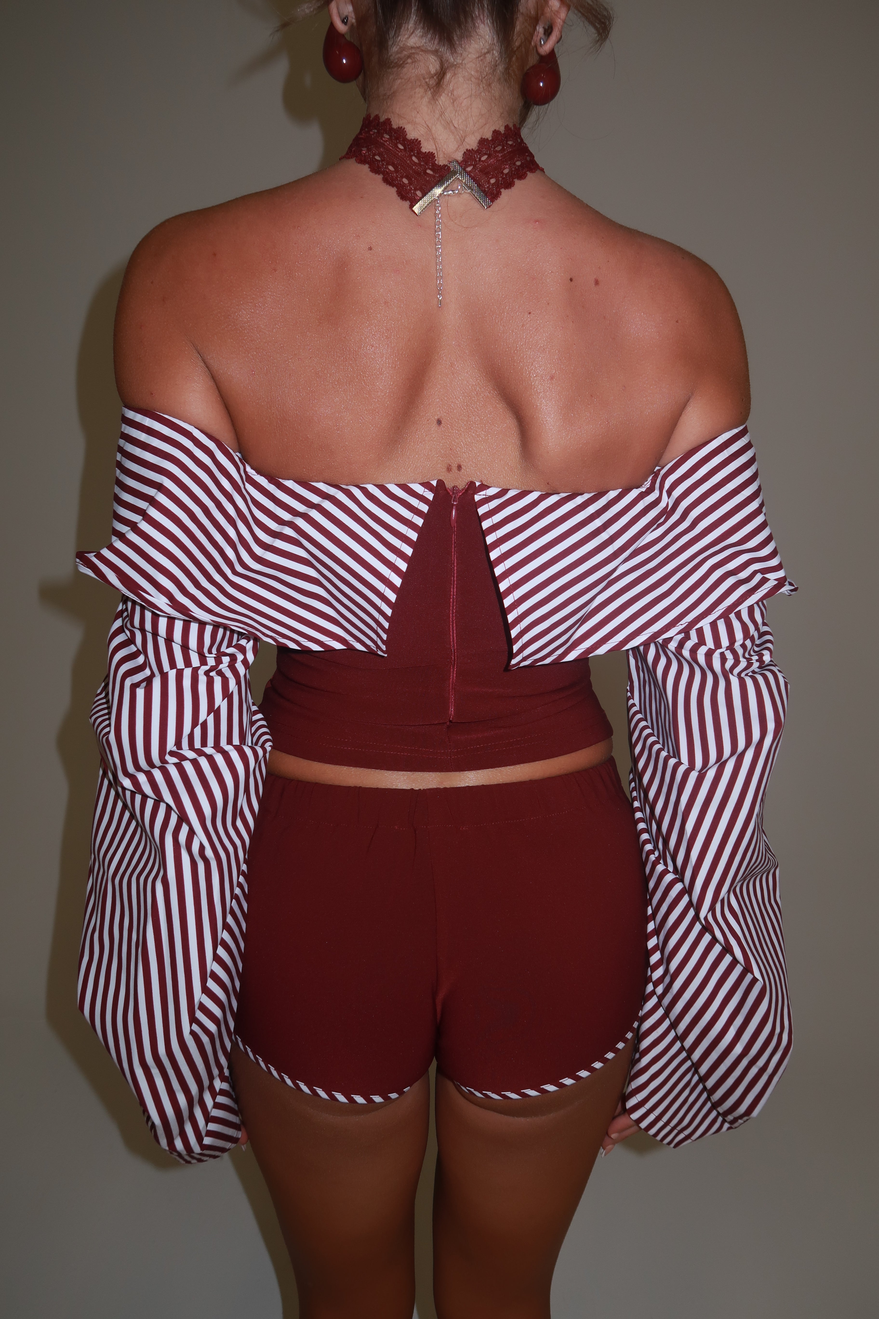 EXCLUSIVE DESIGN: BRIDGET CO-ORD & CHOKER (WINE)